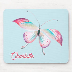 Eleganter Bohemischer Schmetterling Personalisiert Mousepad