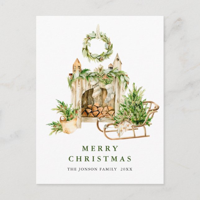 Eleganter Bohemischer Weihnachtsaufenthalt Postkarte (Vorderseite)