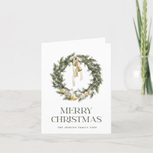 Eleganter Bohemischer Weihnachtskranz Gruß Feiertagskarte