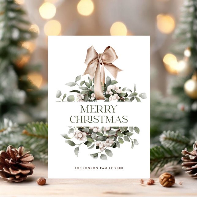 Eleganter Bohemischer Weihnachtskranz Gruß Feiertagskarte (Von Creator hochgeladen)