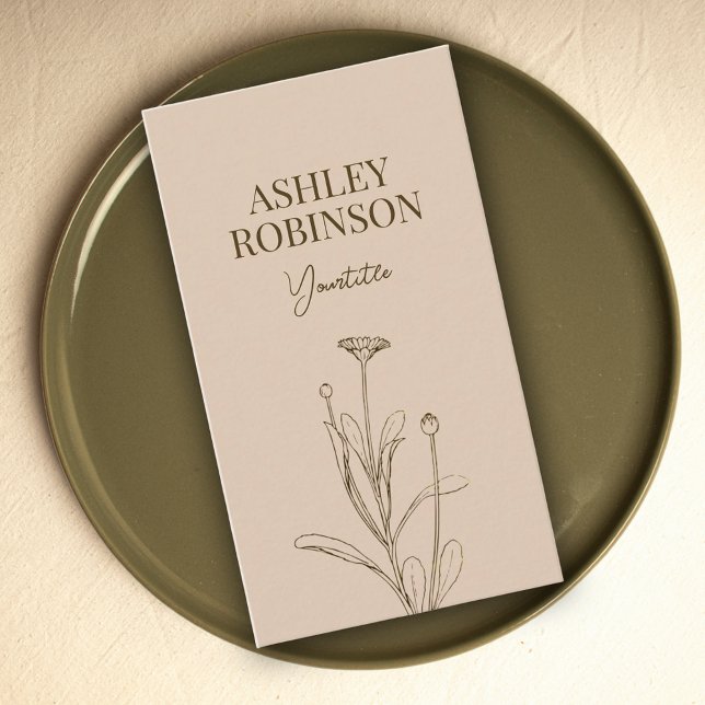 Eleganter bohischer botanischer Pastellton-QR-Code Visitenkarte (Elegant boho botanical pastel earthy QR code Business Card)