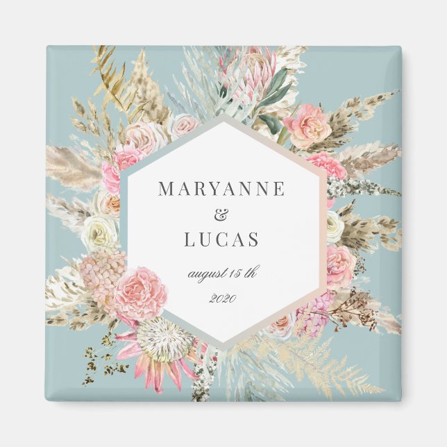 eleganter böhmischer Monogram-Magnet Magnet (Vorne)