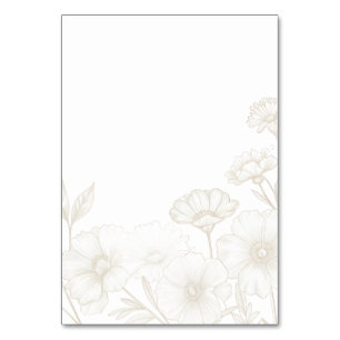 Eleganter Boho-Blumen-Linienkunst-Rahmenhintergrun Tischnummer