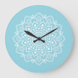 Eleganter Boho-Mandala  Große Wanduhr