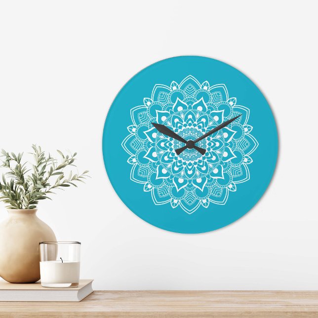 Eleganter Boho-Mandala  Große Wanduhr (Von Creator hochgeladen)