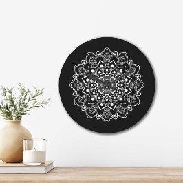 Eleganter Boho-Mandala  Große Wanduhr