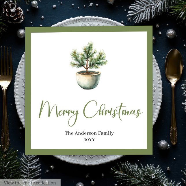 Eleganter Boho-Minimalist-Christbaum-Tisch  Serviette (Elegant Boho Minimalist Christmas Tree Table Napkins)