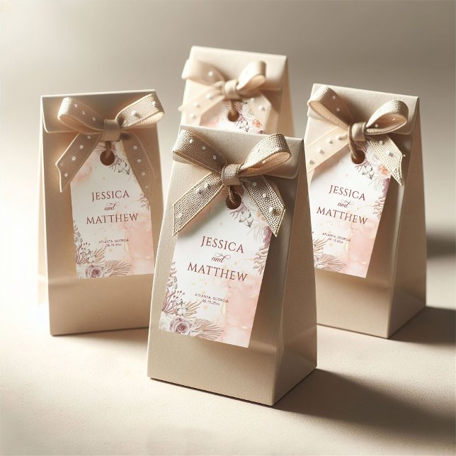 Eleganter Boho Style Rosa Rose Floral Willkommen Geschenkanhänger (Von Creator hochgeladen)