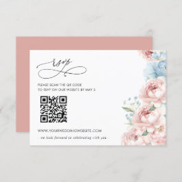 Eleganter Boho Summer Spring Blush Floral QR CODE RSVP Karte