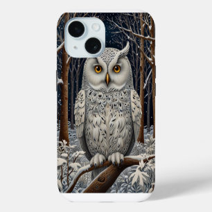 Eleganter Boho-Weißer Waldkauz Winterwald Case-Mate iPhone Hülle
