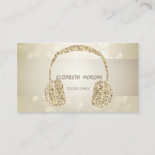 Eleganter Bokeg, Gold Glitter Kopfhörer Visitenkarte