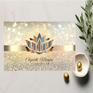 Eleganter Bokeh-Gold, Gold-Lotos-Yoga Visitenkarte