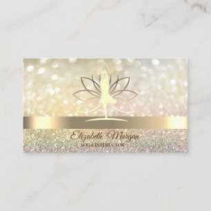Eleganter Bokeh Gold, Lotus Frauen Yoga-Lehrerin Visitenkarte