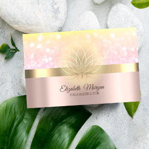 Eleganter Bokeh Gold Lotus Rosen Gold Visitenkarte