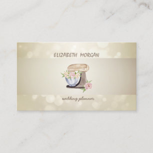 Eleganter Bokeh, Streifen, Florales Retro-Mixer Visitenkarte