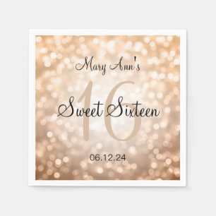 Eleganter Bonbon 16 Geburtstags-kupferne Serviette