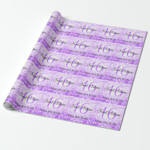 Eleganter Bonbon 16 Geburtstags-lila Geschenkpapier