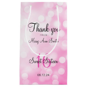 Eleganter Bonbon 16 Geburtstags-rosa Kleine Geschenktüte
