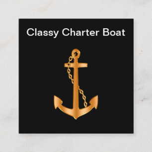 Eleganter Bootsanker, nautisches Thema Quadratische Visitenkarte