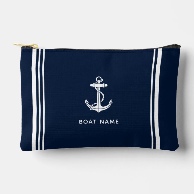 Eleganter Bootsanker und Name Zubehörtasche (Vorderseite)