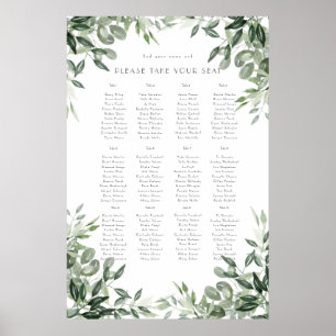 Eleganter Botanicals-Jäger mit Aquarellblättern gr Poster