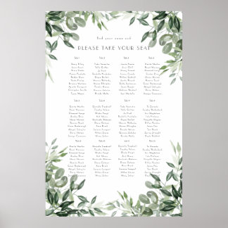 Eleganter Botanicals-Jäger mit Aquarellblättern gr Poster