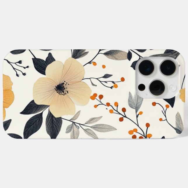 Eleganter botanischer Blume & Leaf iPhone Fall 2 Case-Mate iPhone Hülle (Rückseite (Horizontal))