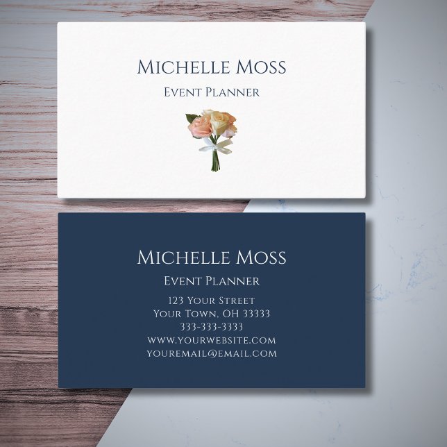 Eleganter Botanischer Blush-Rose Veranstaltungspla Visitenkarte (Von Creator hochgeladen)
