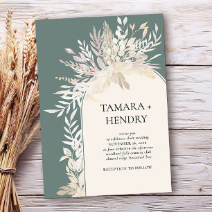 Eleganter botanischer Bogen für eine Hochzeit in S Einladung