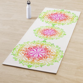 Eleganter botanischer Boho farbenfroher Mandala Yogamatte