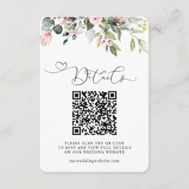 Eleganter Botanischer Eukalyptus QR-Code Hochzeit Begleitkarte