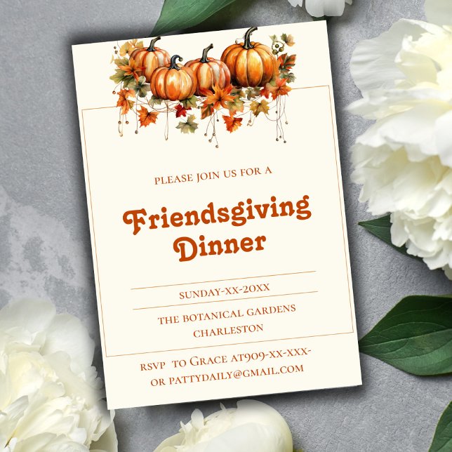 eleganter botanischer Fall Friendsgiving Einladung (Von Creator hochgeladen)