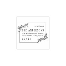 Eleganter botanischer Familienname und Rücksendead