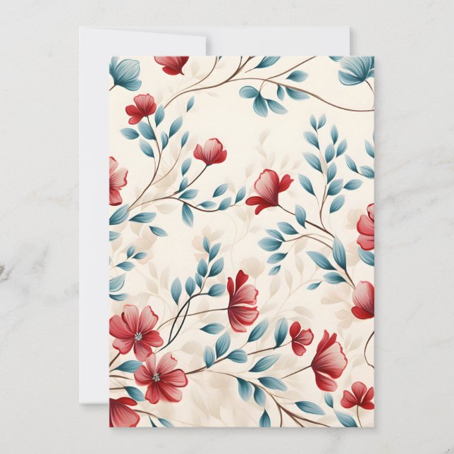 Eleganter botanischer floraler Zweig Feiertagskarte (Vorderseite)