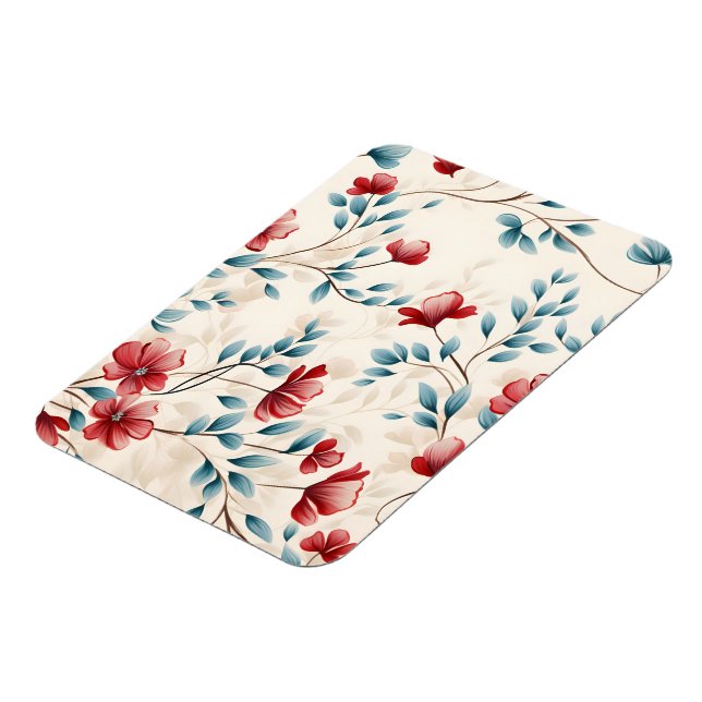 Eleganter botanischer floraler Zweig Magnet (Linke Seite)