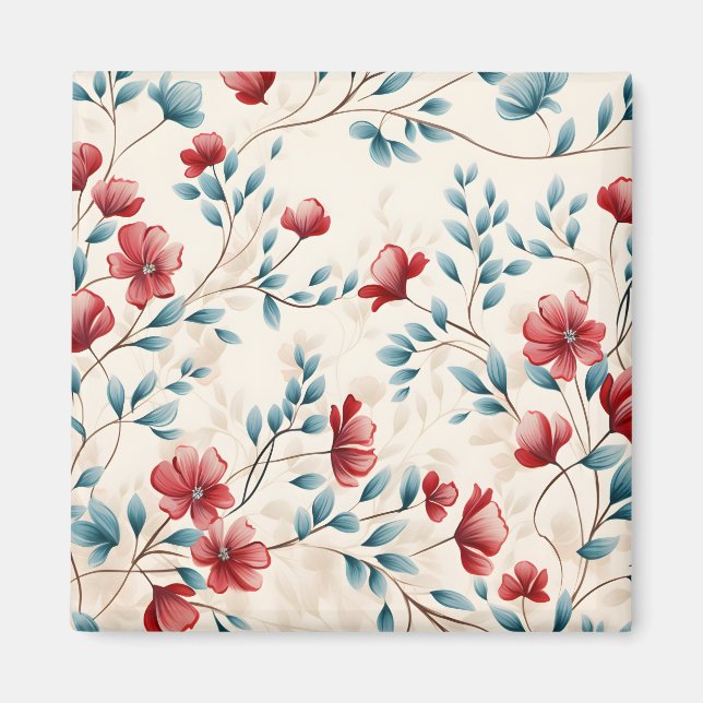 Eleganter botanischer floraler Zweig Magnet (Vorne)