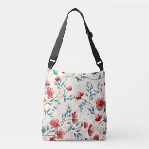Eleganter botanischer floraler Zweig Tragetaschen Mit Langen Trägern