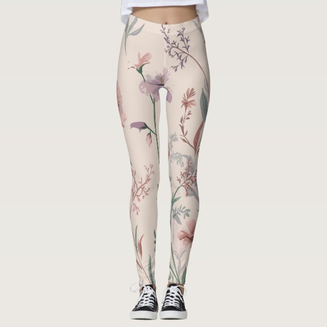 Eleganter botanischer Garten Blumenladen Leggings (Vorderseite)