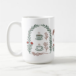 Eleganter botanischer Garten-Brunch-Club-Kranz-Art Kaffeetasse