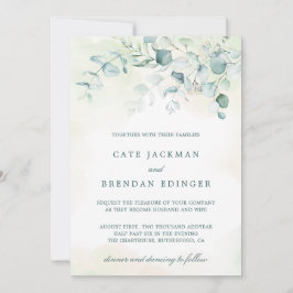 Eleganter botanischer Garten Eukalyptus Wedding Einladung