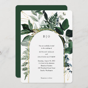 Eleganter botanischer Garten Moderne Hochzeit Einladung