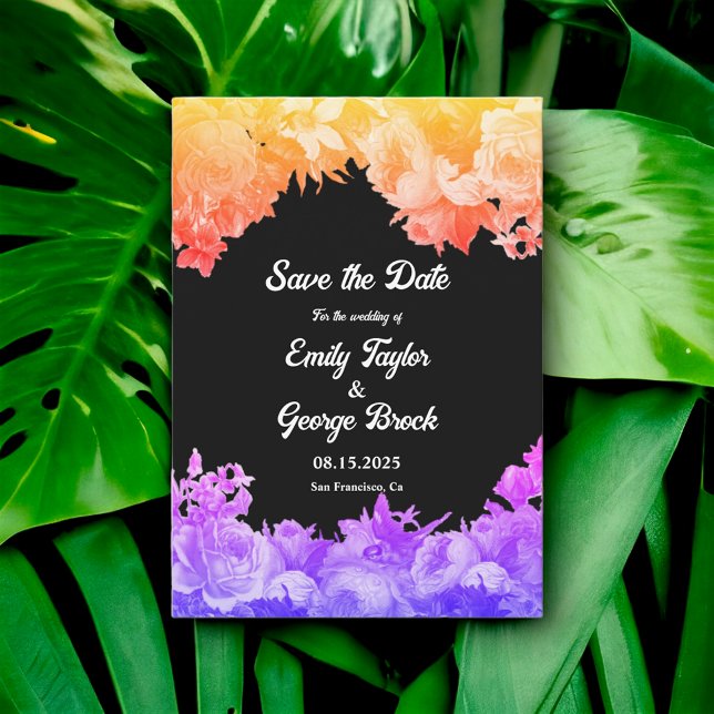 Eleganter botanischer Garten Neon Save The Date (Von Creator hochgeladen)