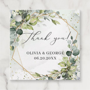 Eleganter botanischer grüner Eukalyptus geometrisc Geschenkanhänger