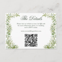 Eleganter Botanischer Hochzeits-Website-QR-Code