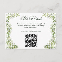 Eleganter Botanischer Hochzeits-Website-QR-Code Begleitkarte