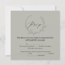 Eleganter botanischer Kranz Hochzeit RSVP C in Sal