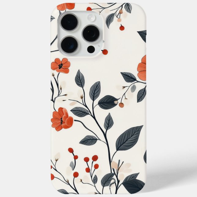 Eleganter botanischer & leaf iPhone Case (Rückseite)