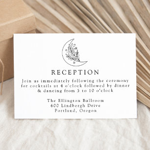 Eleganter Botanischer Mond und Sterne Hochzeitsemp Begleitkarte