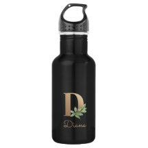 Eleganter Botanischer Monogram Gold Letter D