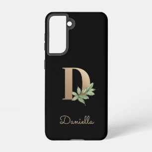 Eleganter Botanischer Monogram Gold Letter D Samsung Galaxy Hülle